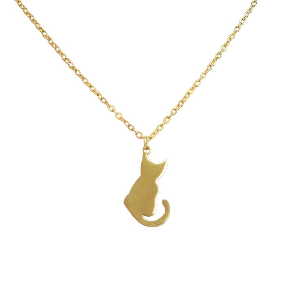 Cat Silhouette Necklace (Gold) - Products Added