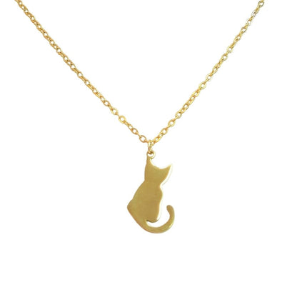 Cat Silhouette Necklace (Gold) - Products Added