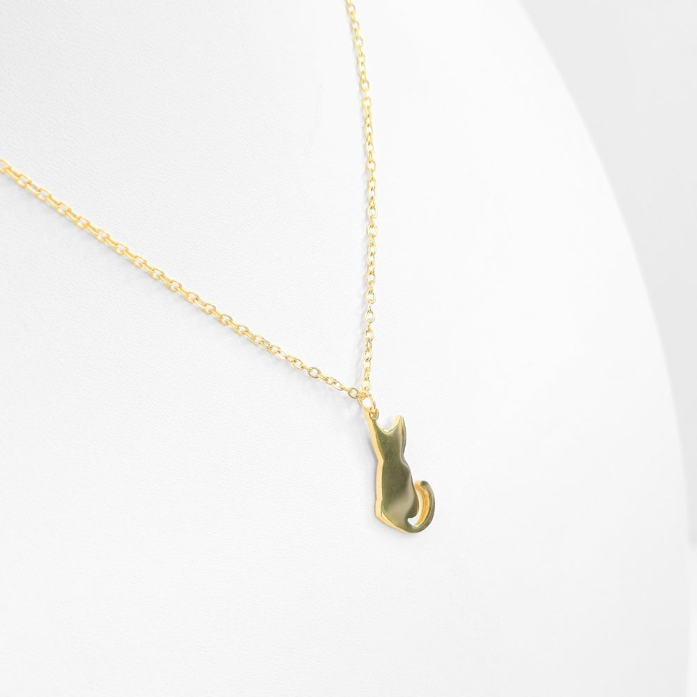 Cat Silhouette Necklace (Gold) - Products Added