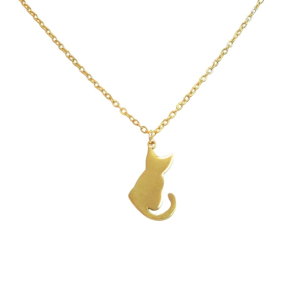 Cat Silhouette Necklace (Gold) - Products Added