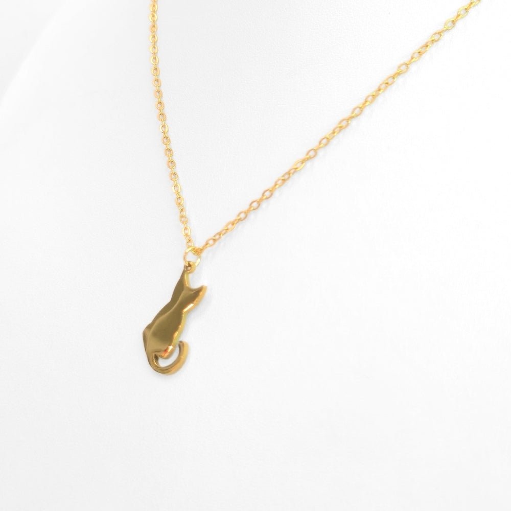 Cat Silhouette Necklace (Gold) - Products Added