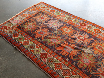 Caucasian Kazak Runner Rug | 3' 11" x 8' 10"