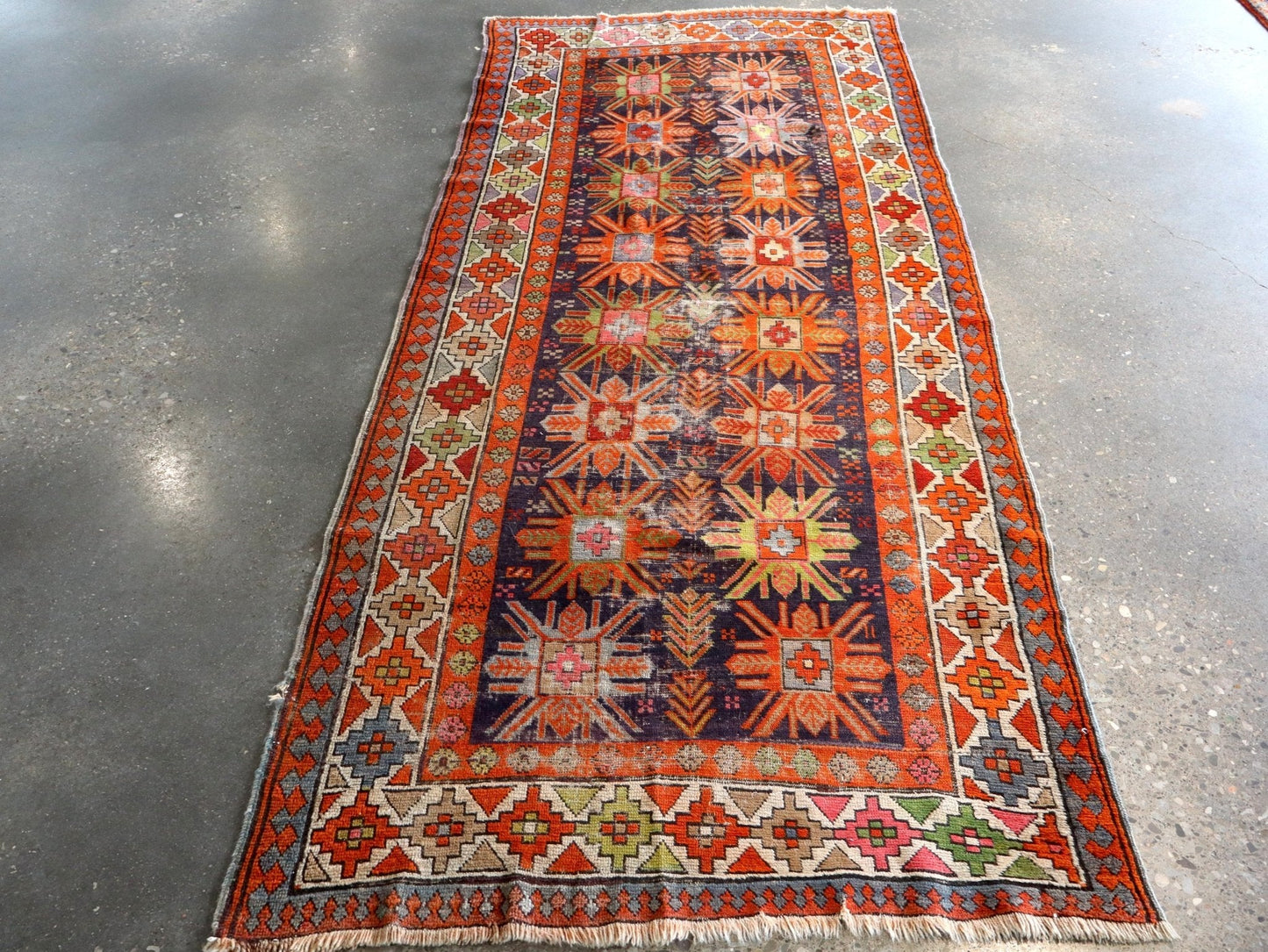 Caucasian Kazak Runner Rug | 3' 11" x 8' 10"