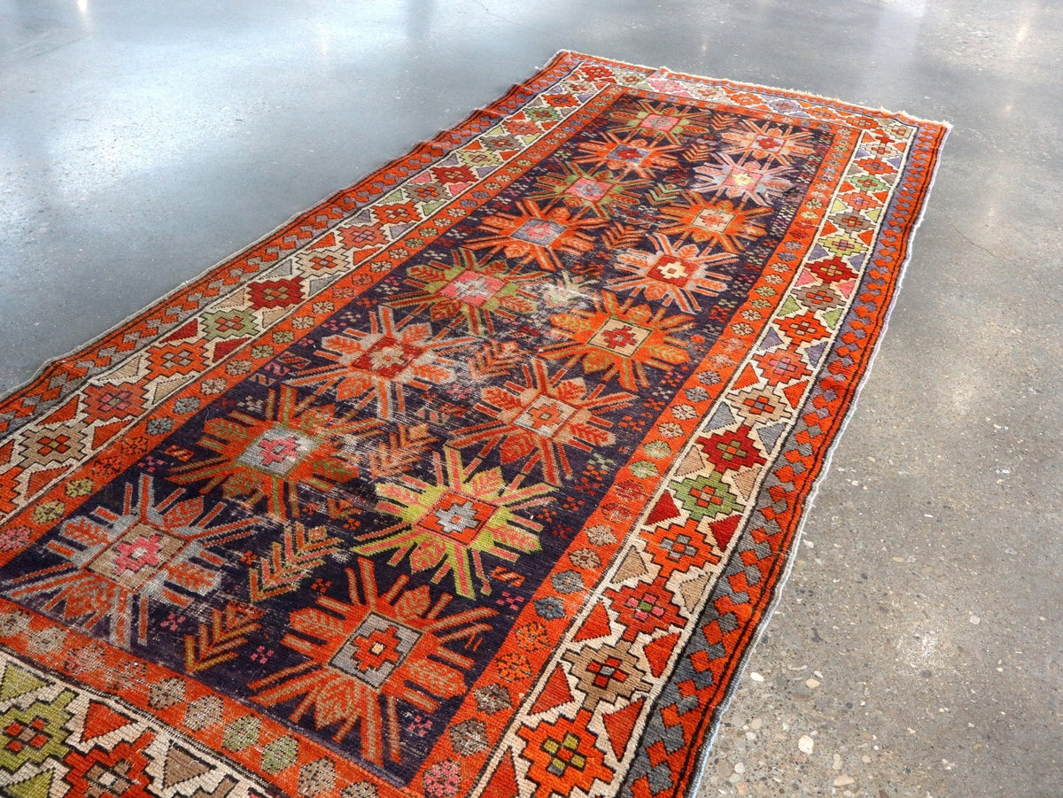 Caucasian Kazak Runner Rug | 3' 11" x 8' 10"