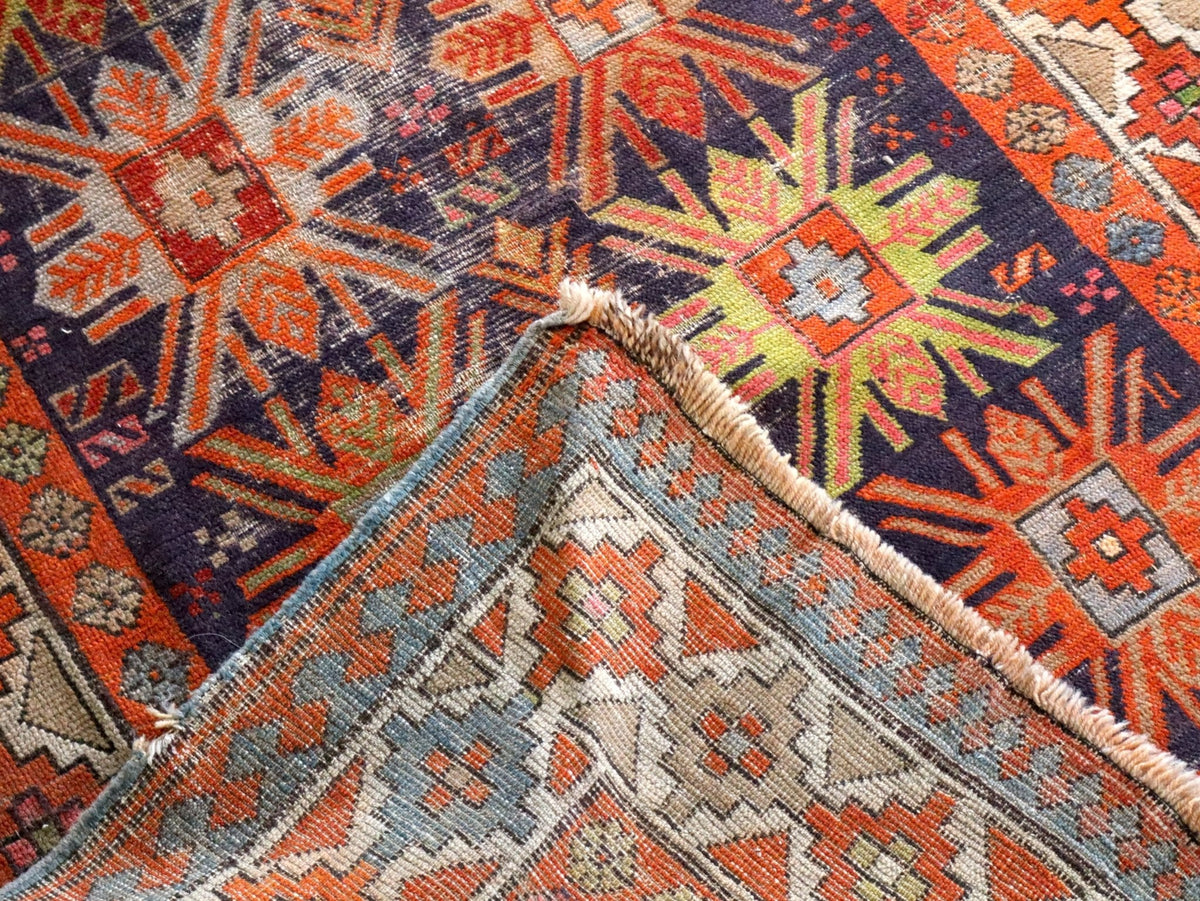 Caucasian Kazak Runner Rug | 3' 11" x 8' 10"