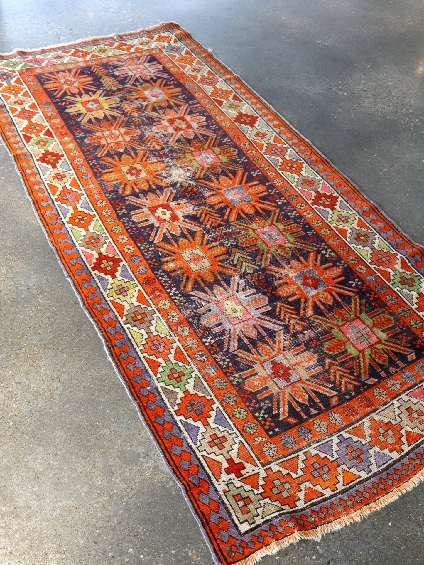 Caucasian Kazak Runner Rug | 3' 11" x 8' 10"