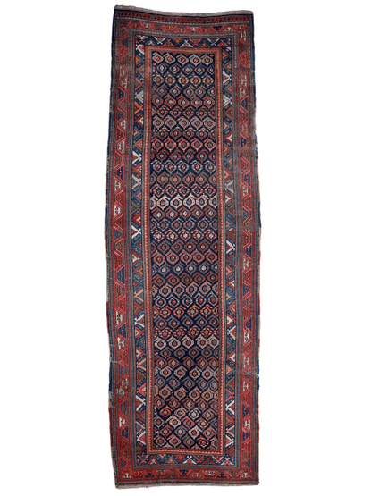 Caucasian Kazak Runner Rug | 4' 4" x 13' 9"