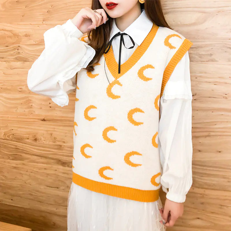 Vintage Knitted Sweater Vest for Women (Autumn/Winter)