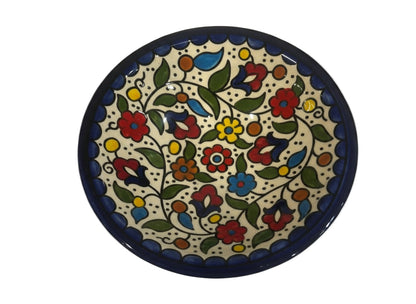 Handcrafted Ceramic Serving Bowl 7" Hand Made Palestine
