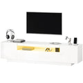 Greer Modern TV Stand with RGB LED Lights-for 65-85" TVs-High Gloss White