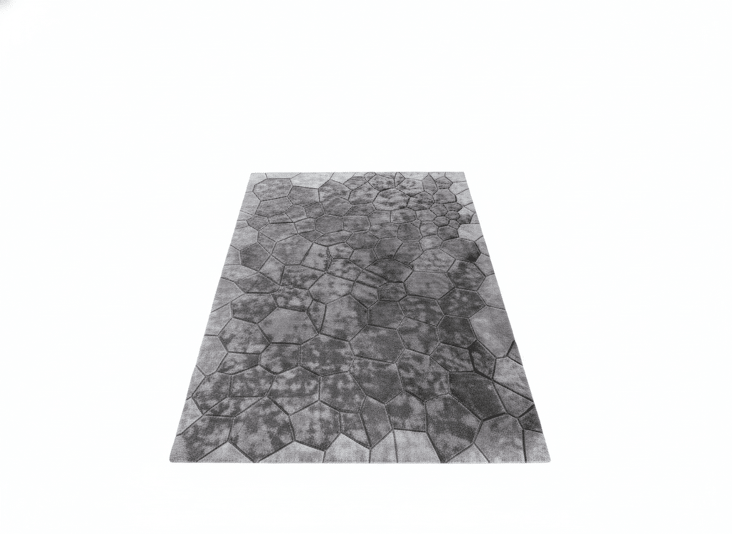 Charcoal Tencel Geometric Rug