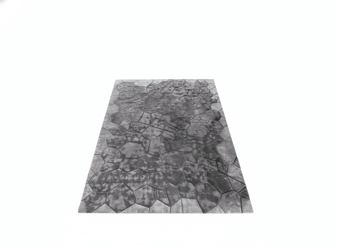 Charcoal Tencel Geometric Rug