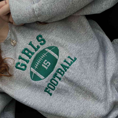 Crewneck "Girls Football" brodé