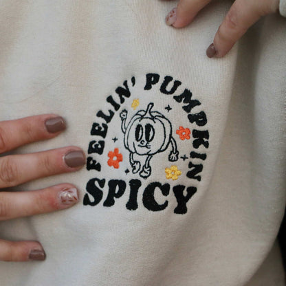 Crewneck "Feeling Pumpkin Spicy" brodé