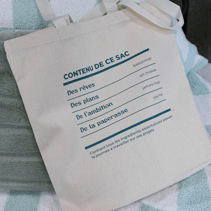 Tote bag "Projets" imprimé