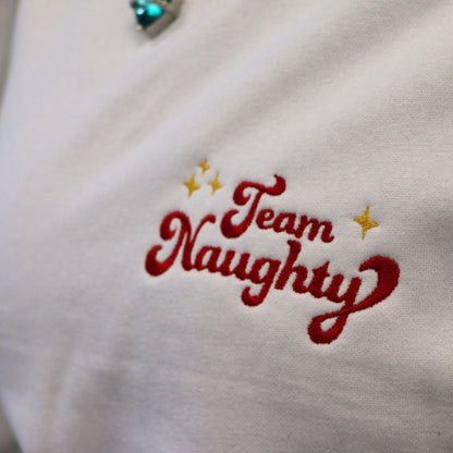 Crewneck "Team Naughty" brodé