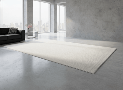 Cloud White Textured Diatom Silk Rug