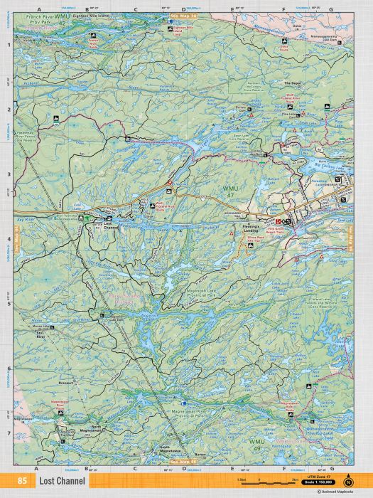 Backroad Mapbooks Lost Channel CCON-85 Water-Resistant Tear-Resistant Topographic Map