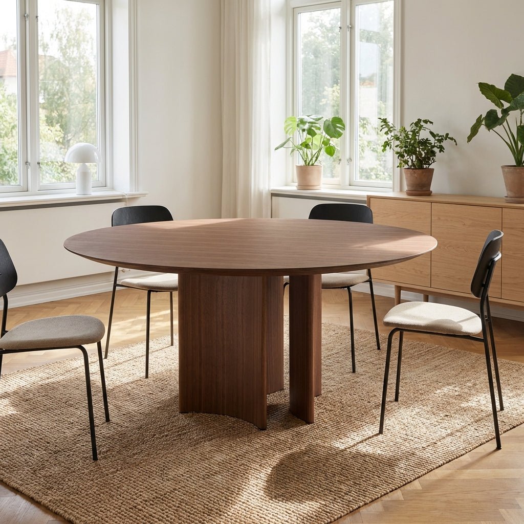 Crescent Pedestal Round Dining Table