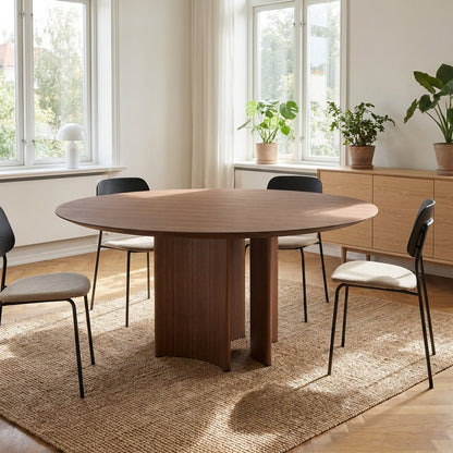 Crescent Pedestal Round Dining Table