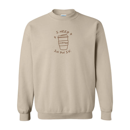 Crewneck "I Need Coffee" brodé