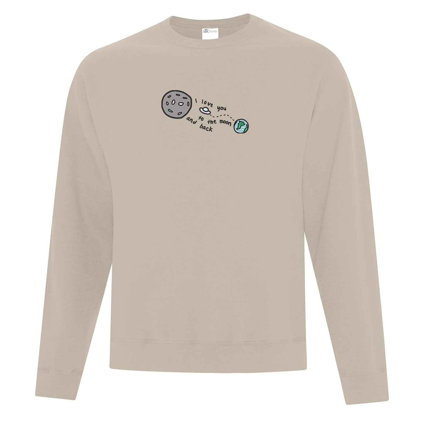 Crewneck Moon and Back brodé