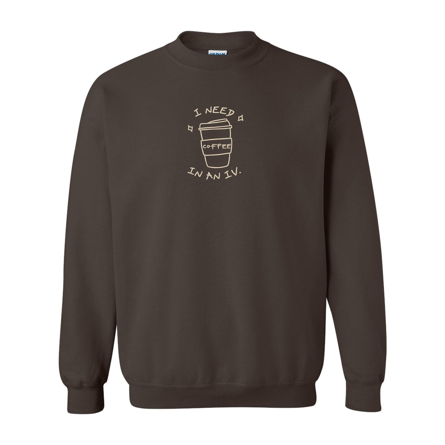 Crewneck "I Need Coffee" brodé