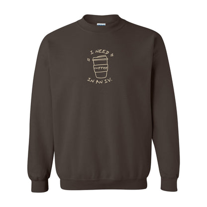 Crewneck "I Need Coffee" brodé