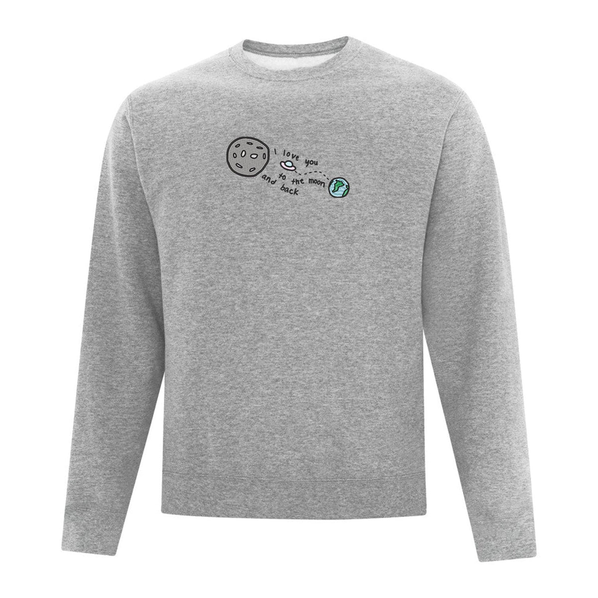 Crewneck Moon and Back brodé