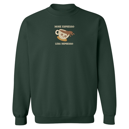 Crewneck "More Espresso Less Depresso" brodé