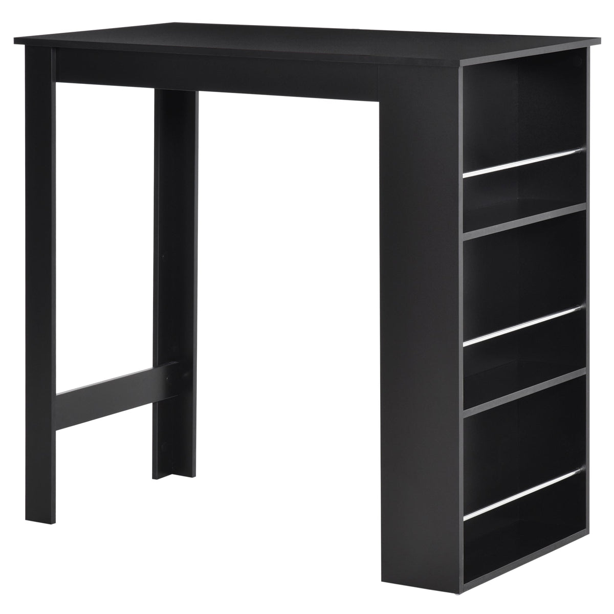 Bar Table Counter Height Dining Table with 3 Storage Shelves for Kitchen, Dining Room, Living Room, Natural