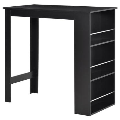 Bar Table Counter Height Dining Table with 3 Storage Shelves for Kitchen, Dining Room, Living Room, Natural