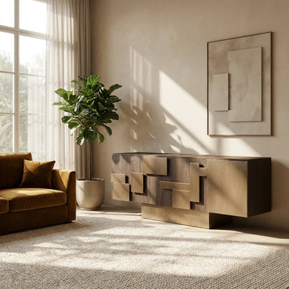 Cubic Collision Modern Credenza