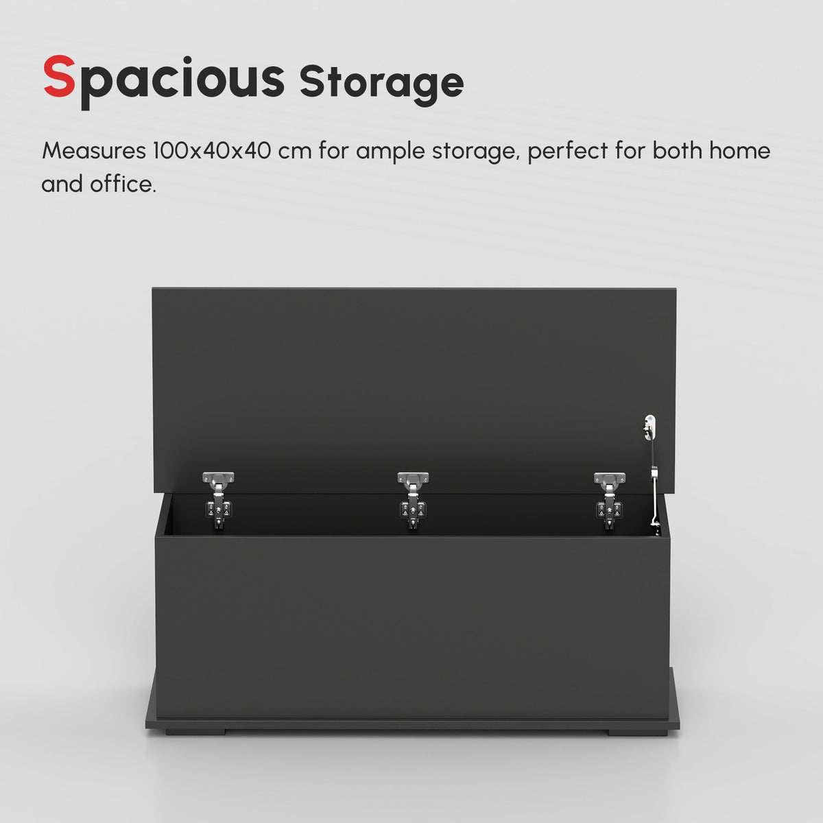 39.5" Storage Chest with 2 Safety Hinges, Storage Box Organizer with Flip-Top Lid, Entryway Storage Bench, Black