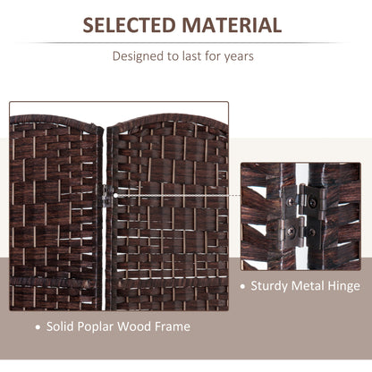 6ft Folding Room Divider, 3 Panel Wall Partition with Wooden Frame for Bedroom, Home Office, Natural