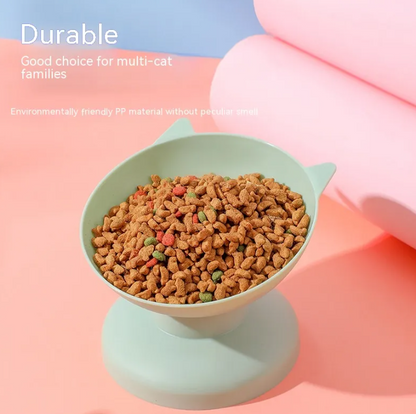Oversize Cat Food Bowl — Durable Plastic Pet Dish in 6 Colors