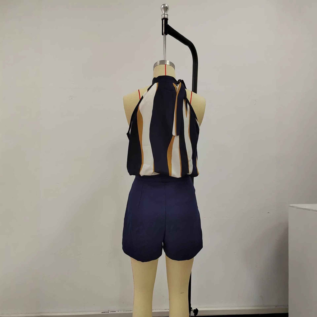Solid-Color Elegant Double-Breasted Blazer And Shorts Set