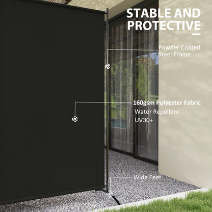 Single Panel Room Divider, UV30+ Privacy Screen, Indoor Outdoor Privacy Panel with Stable Base, Beige
