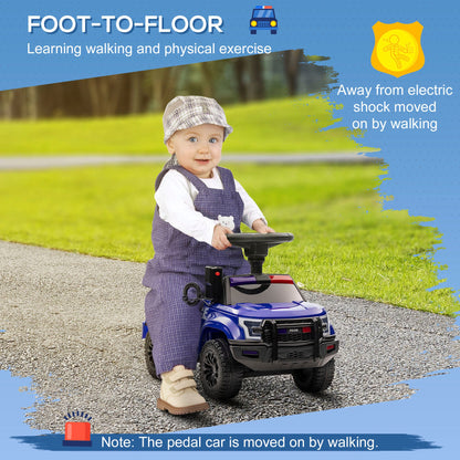 Kids Ride On Sliding Car with Hidden Under Seat Storage, Foot-to-Floor Design, Black