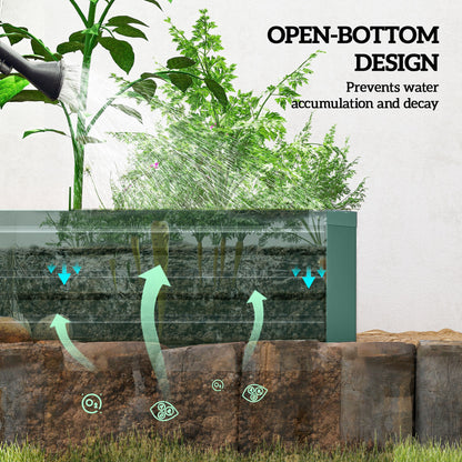 8'x2'x1' Galvanized Raised Bed, Large Elevated Planter Box for Growing Flowers, Herbs and Vegetables, Dark Grey