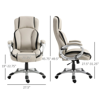 Fisher Ergonomic Executive Office Chair-Beige/Black