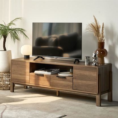 Dalumd Almond Brown TV Cabinet with Drawers and Shelves