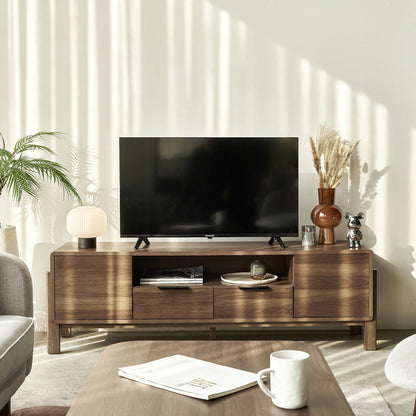Dalumd Almond Brown TV Cabinet with Drawers and Shelves