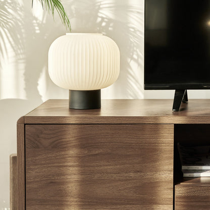 Dalumd Almond Brown TV Cabinet with Drawers and Shelves