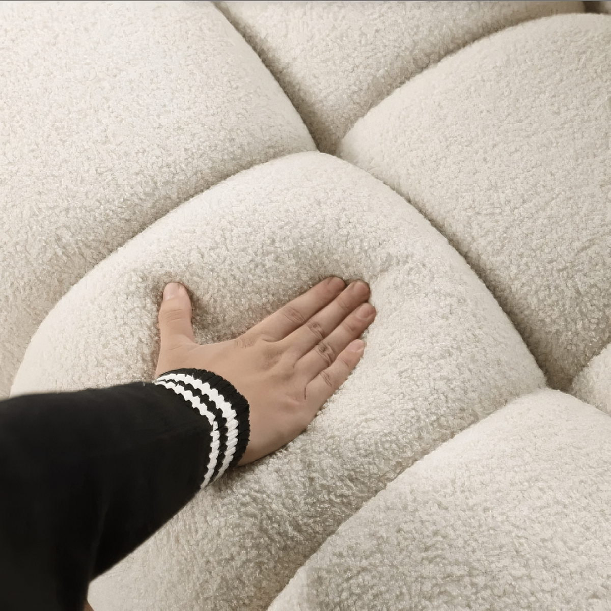 LuneluX 65" Bouclé Marshmallow Sofa-U.S. and Canadian Comfort Edition