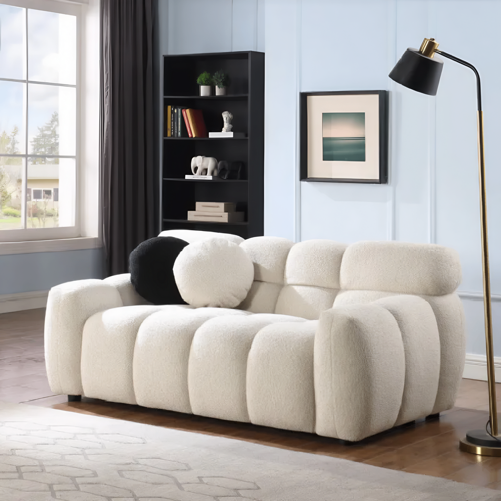 LuneluX 65" Bouclé Marshmallow Sofa-U.S. and Canadian Comfort Edition