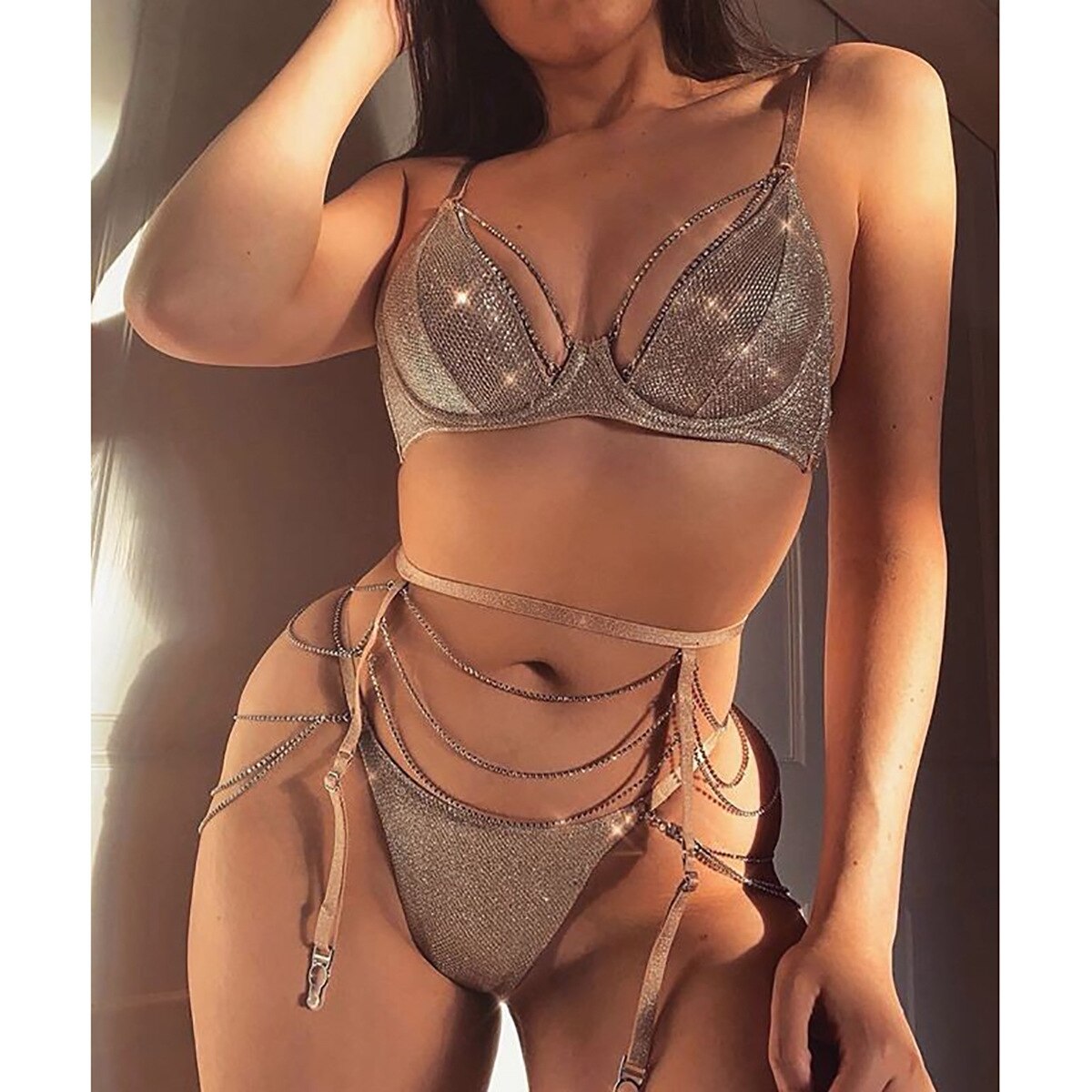 Rhinestone Exotic Lingerie