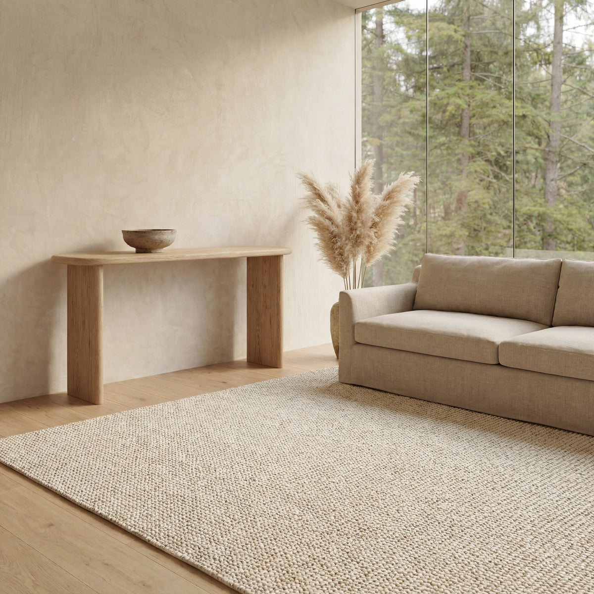 60 inch console table in white oak