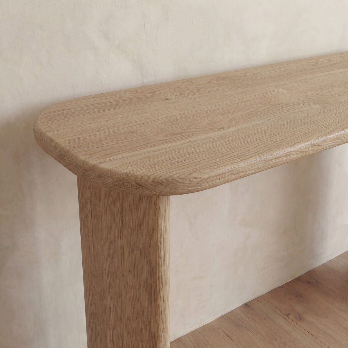 60 inch console table in white oak