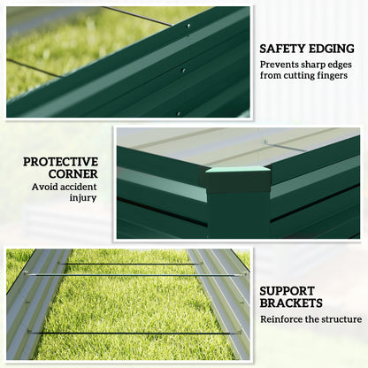 8'x2'x1' Galvanized Raised Bed, Large Elevated Planter Box for Growing Flowers, Herbs and Vegetables, Dark Grey